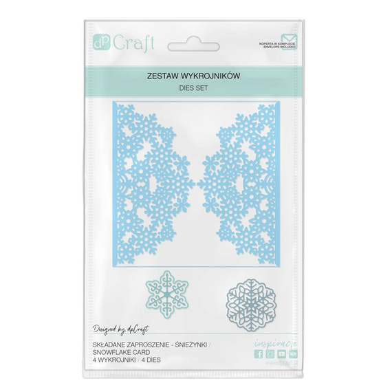 Stanzform Präge Stanzschablone Cutting Die - DPCraft - Schneeflocken und Umrandung 4tlg