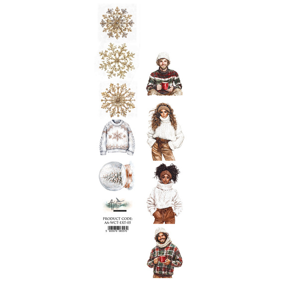 ALCHEMY OF ART 5x30 cm Scrapbooking Papier Streifen, Wonderful Christmas Time - Wintermode