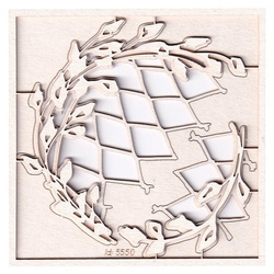 SCRAPINIEC Dekorpappe Die Cut Chipboard Dekoration Ornament, Kranz Laub 5550