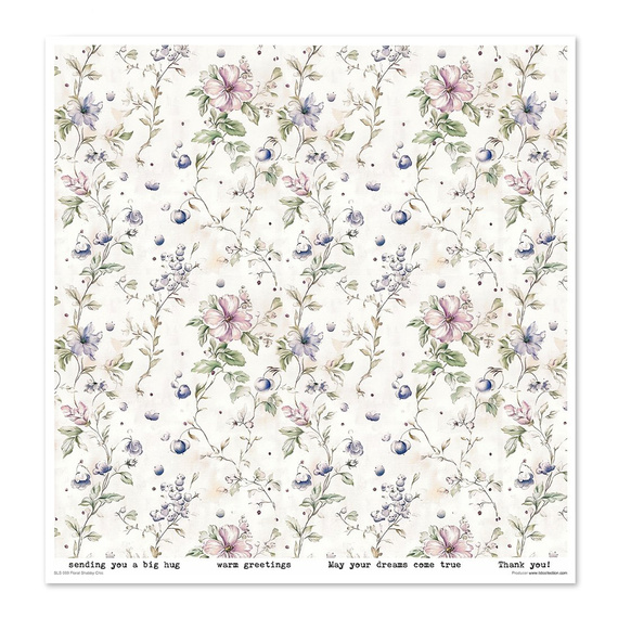 ITD COLLECTION Setz 11Stk 30x30cm Scrapbooking Papier - Floral Shabby Chic