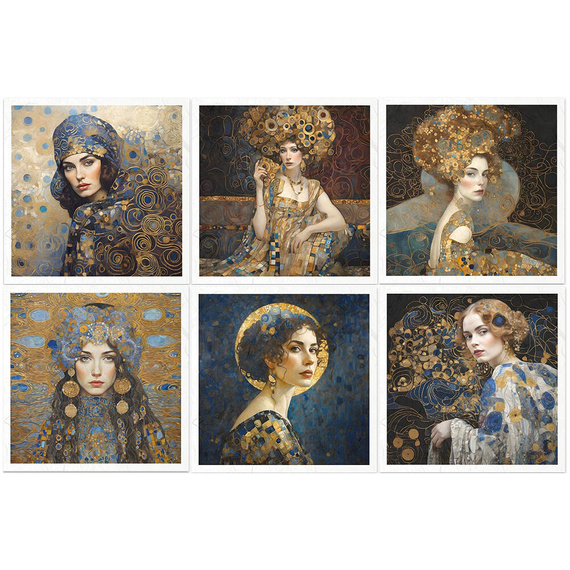 Scrapbooking-Bastelpapier-Set reis - ITD - RSM127 Frauenmosaik - Inspiriert von Klimt