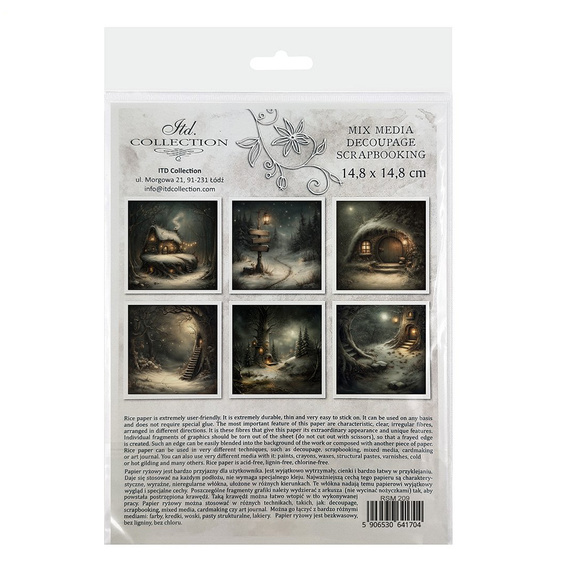 Reispapier-Set - Häuschen, Hütten, Höhlen, Fantasie, Fee, Winter - RSM209 - Itd Collection