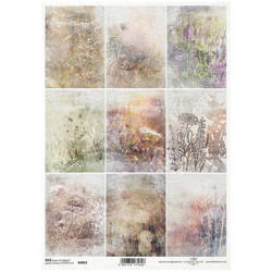 ITD Reispapier Decoupage Bastelpapier R2022 Leinwandstrukturen und Sommermotive Wiesen, Feldblumen, Gräser, Wildblumen