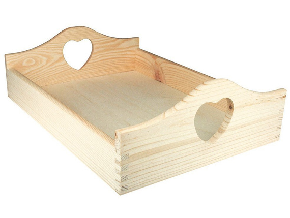 Tablett mit einem Herz mittel