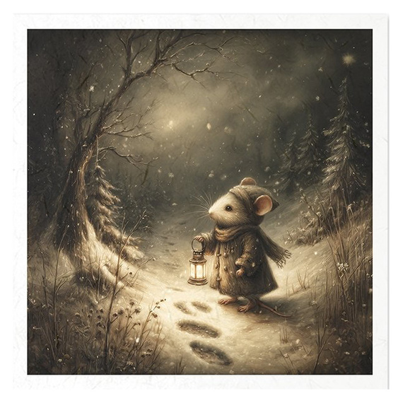 Reispapier-Set - Winterwald, Winternacht, Maus - RSM208 - Itd Collection