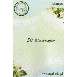 AGATERIA - Transparent Stempel Motivstempel Clear Stamp - W dniu urodzin - Untertitel PL