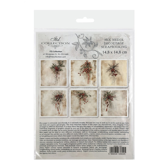 Reispapier-Set - Weihnachtsschmuck - RSM181 - Itd Collection