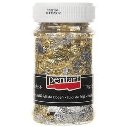 PENTART Deco-Metall-Flocken silbern Flocken Golden und Silber petals 100 ml M1
