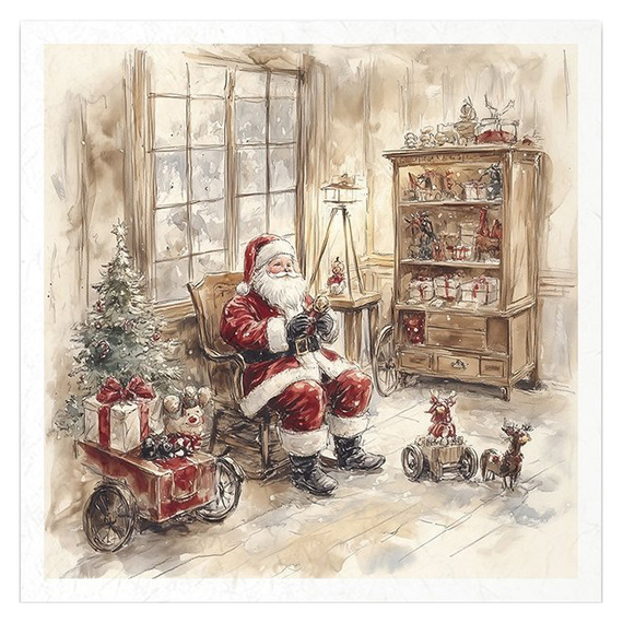 Reispapier-Set - Spielzeugladen, Weihnachtsmann, Lokomotive - RSM204 - Itd Collection