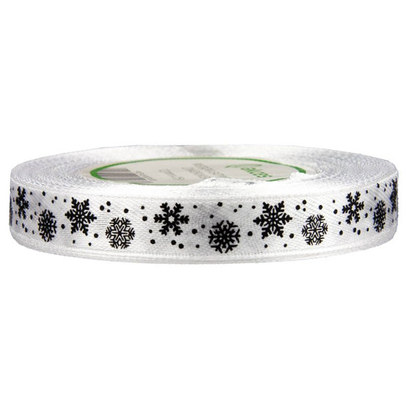 Satinband Schneeflocken 12mm x 23m