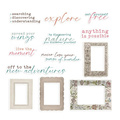 P13 - Papierelemente Scrapbooking - Frames and words Naturalist - 13 Stück