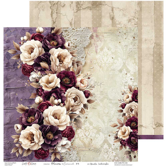 Scrapbooking Papier Set 30x30 - Craft o'clock - Plum & Caramel