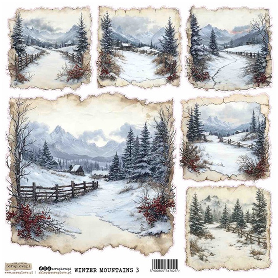 AUFKLEBER papier - ScrapLove - Winterberge 3
