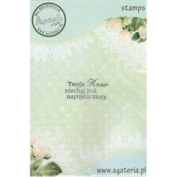AGATERIA - Transparent Stempel Motivstempel Clear Stamp -Twoja krew...Untertitel PL