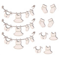 SCRAPINIEC Dekorpappe Die Cut Chipboard Dekoration, Girlande Kinderkleidung 2623