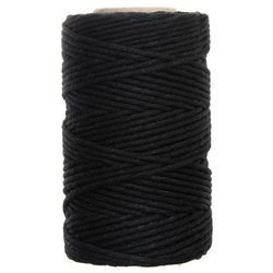 Baumwollzwirn 2 mm schwarz 100g Baumwollschnur 50m