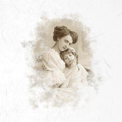 Reispapier-Set - ITD RSM023 6-tlg. Retro-Porträts von Müttern mit Töchtern