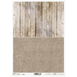 ITD Reispapier Decoupage Bastelpapier Serviettentechnik-R2352 Leinenstruktur, Bretter