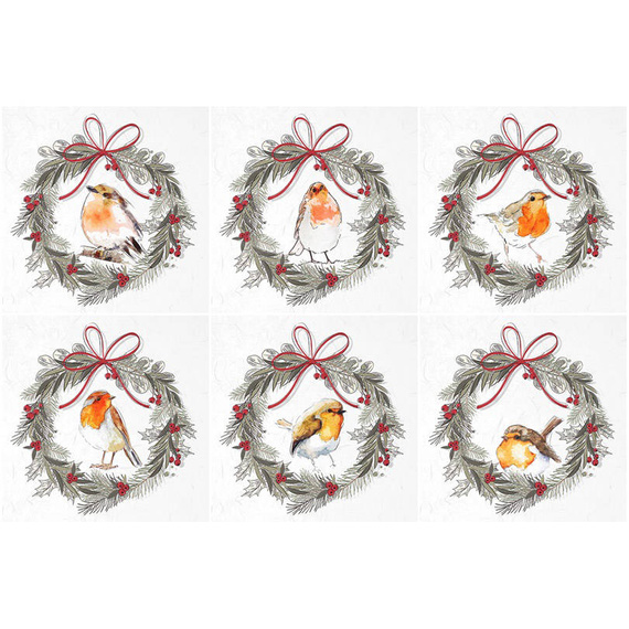ITD Reispapier Decoupage Bastelpapier, RSM043 Weihnachtsgirlanden für Vögel