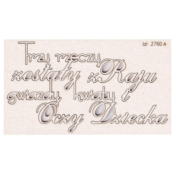 SCRAPINIEC Dekorpappe Die Cut Chipboard Dekoration Ornament, 2760A