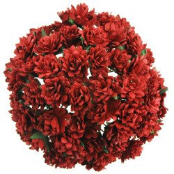 ASTERN 15mm 50Stk Scrapbooking Maulbeerpapier Blumen Flowers, rot