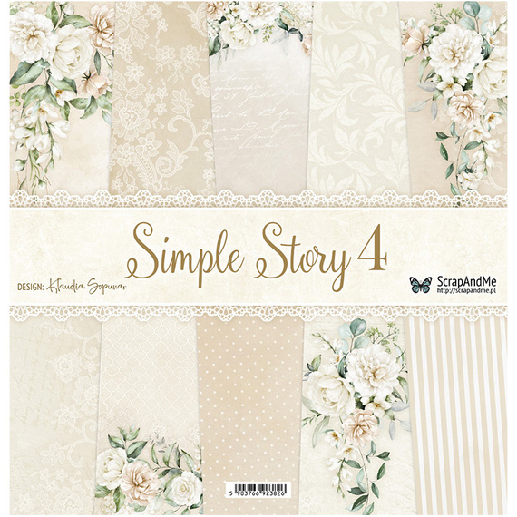 SCRAPANDME Scrapbooking Papier Set 30x30 cm - Simple Story 4