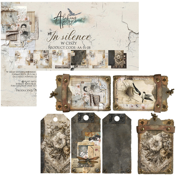 ALCHEMY OF ART Set 20x20cm Scrapbooking Papier, In silence
