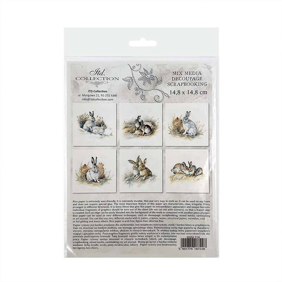 Reispapier-Set - ITD - RSM114 Hasen