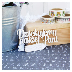 Dekorpappe Die Cut Chipboard - Schule - Vielen Dank an unsere Dame mit dem Bleistift - Kreatywna Pracownia