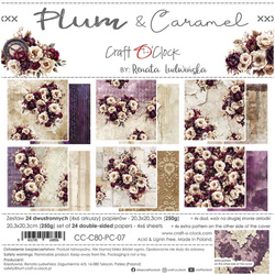 Scrapbooking Papier Set 20x20 - Craft o'clock - Plum & Caramel