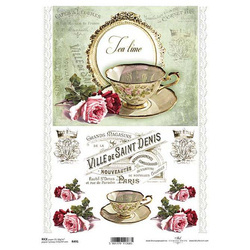 ITD Reispapier Decoupage Bastelpapier, Tasse, Teller R0491