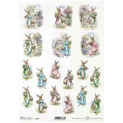ITD Reispapier Decoupage Bastelpapier Serviettentechnik-R2367 Osterhasen