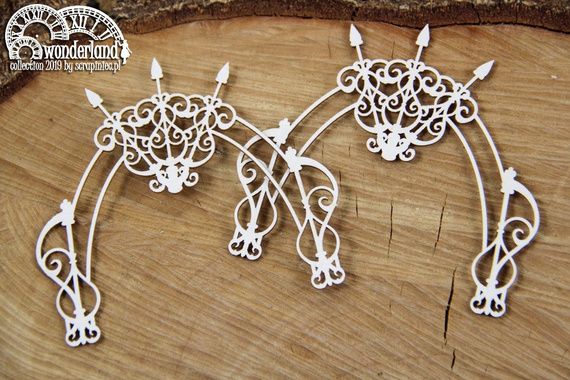 SCRAPINIEC Dekorpappe Die Cut Chipboard Dekoration Ornament, Wonderland 5373