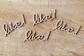 SCRAPINIEC Dekorpappe Die Cut Chipboard Dekoration Ornament, Inschrift Like 3712