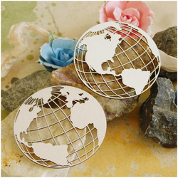 KREATYWNA PRACOWNIA Dekorpappe Die Cut Chipboard Dekoration, Weltkugel