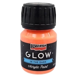 PENTART Leuchte im Dunkeln Acrylfarbe Glow in the dark Orange 30 ml