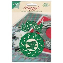 JOY!Crafts Stanzform Präge Stanzschablone Cutting Die - 6002/2006 Frohes Neues Jahr Kranz