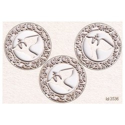 SCRAPINIEC Dekorpappe Die Cut Chipboard Dekoration Ornament, Taufe Taube 3536