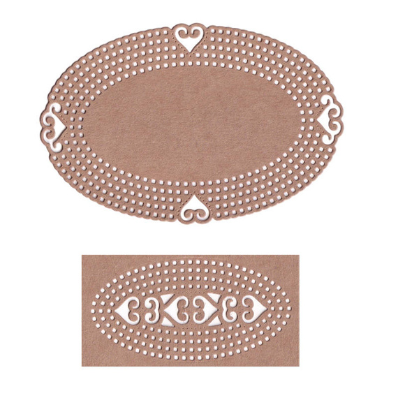 CHEERY LYNN Stanzform Präge Stanzschablone Cutting Die - Lords &amp; Commons Oval Doily DL308 Oval-Servietten