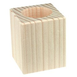 Quadratischer Kerzenhalter aus Buche Höhe 7cm