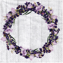 SERVIETTEN 1 Stück Motivservietten Decoupage Napkin 33x33cm, Couronne de Lavande