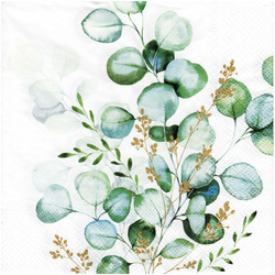 SERVIETTEN 1 Stück Motivservietten Decoupage Napkin 33x33cm, Eucalyptus Bouquet