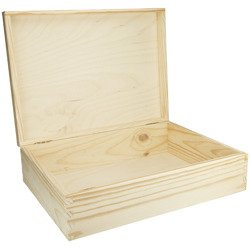 Holzbox groß aus Kiefernholz - Aufbewahrungsbox & Decoupage-Basis 34×25×10 cm