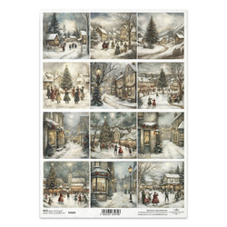 Reispapier für Decoupage A4 - Weihnachten, Menschen, Eislaufbahn - R2668 - Itd Collection