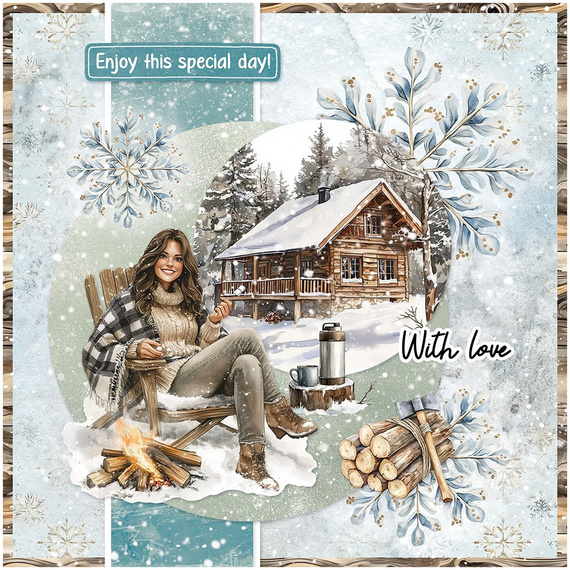 STUDIO LIGHT A4 Papierset + Elemente Scrapbooking Papier, Snowy Winter Days