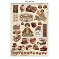 Set aus Junk Journal-Papieren, Aufklebern und Elementen - Coffee & Chocolate - Stamperia 