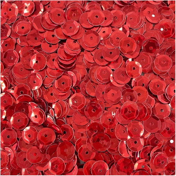 LOVEART SEQUINS für Handwerk Runde Lose metallic Pailletten 9mm/15g, rot