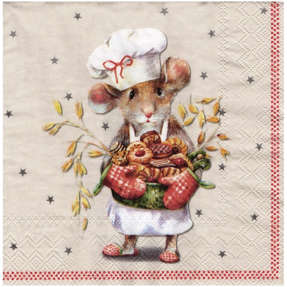 SERVIETTEN 1 Stück Motivservietten Decoupage Napkin 33x33cm, Anna Baked 