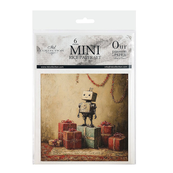Reispapier-Set - Roboter, Weihnachten, Retro-Spielzeug, Vintage - RSM198 - Itd Collection