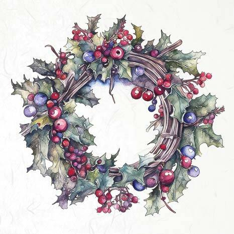 Reispapier-Set - ITD RSM099 Winterkränze Girlanden